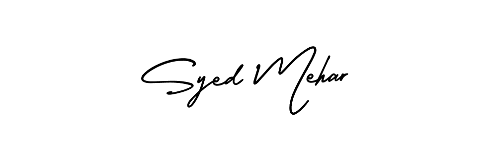 How to make Syed Mehar signature? AmerikaSignatureDemo-Regular is a professional autograph style. Create handwritten signature for Syed Mehar name. Syed Mehar signature style 3 images and pictures png